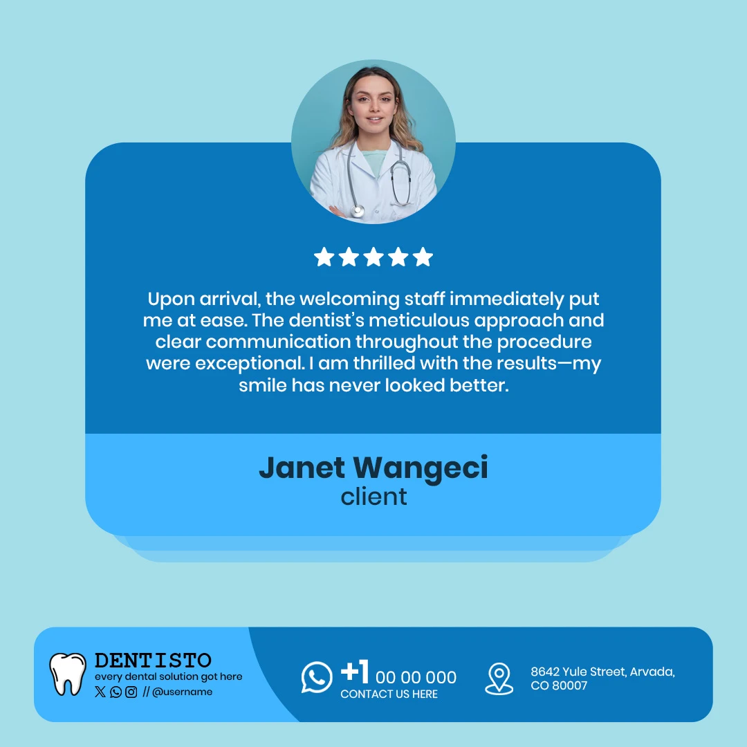 Modern Dental Clinic Client Testimonial Social Media Post Editable PSD Template