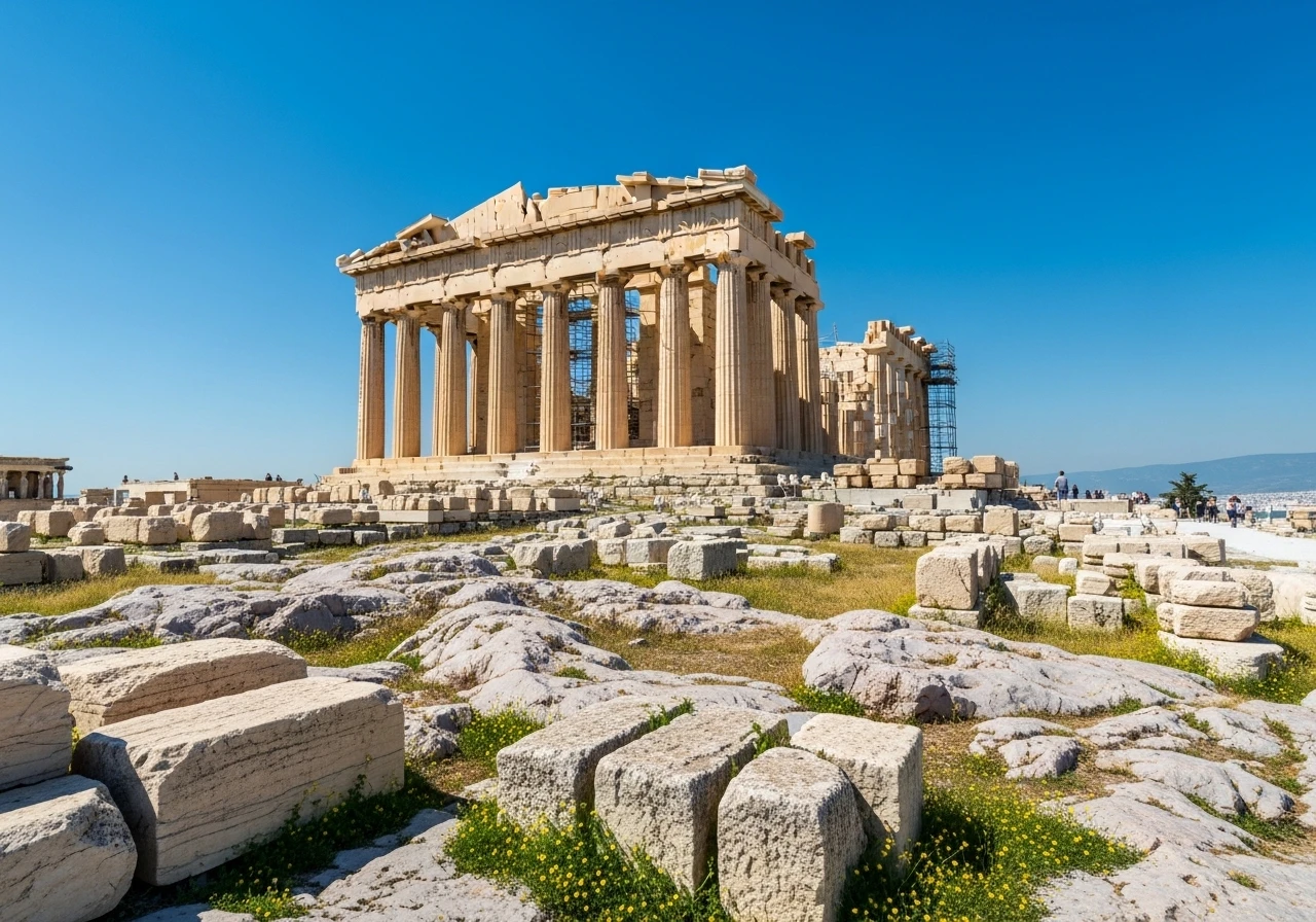 The Parthenon temple on the Acropolis in Athens, Greece