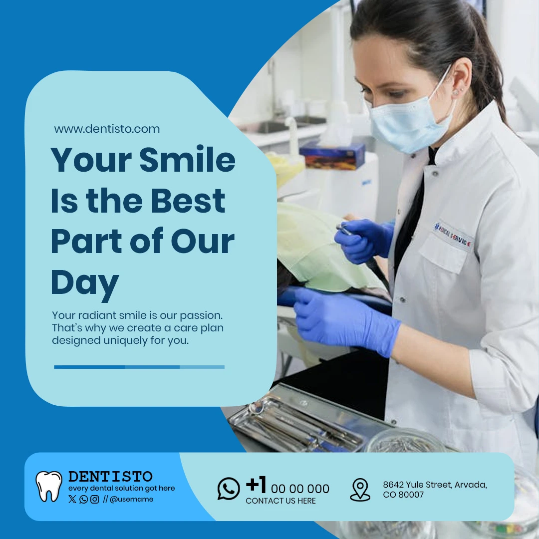 Professional Dental Care Clinic Social Media Post Editable PSD Template