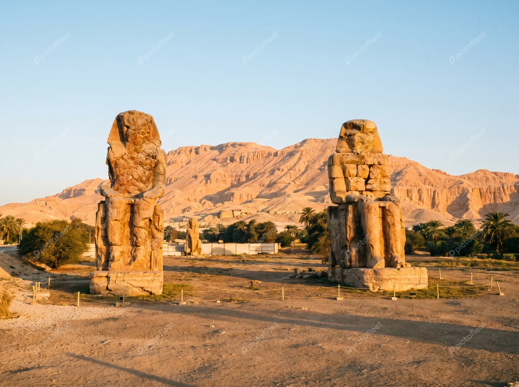 The Colossi of Memnon statues in Luxor, Egypt