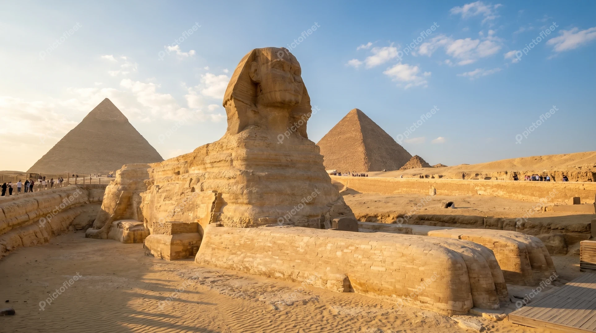 The Great Sphinx and Pyramids of Giza in Egypt