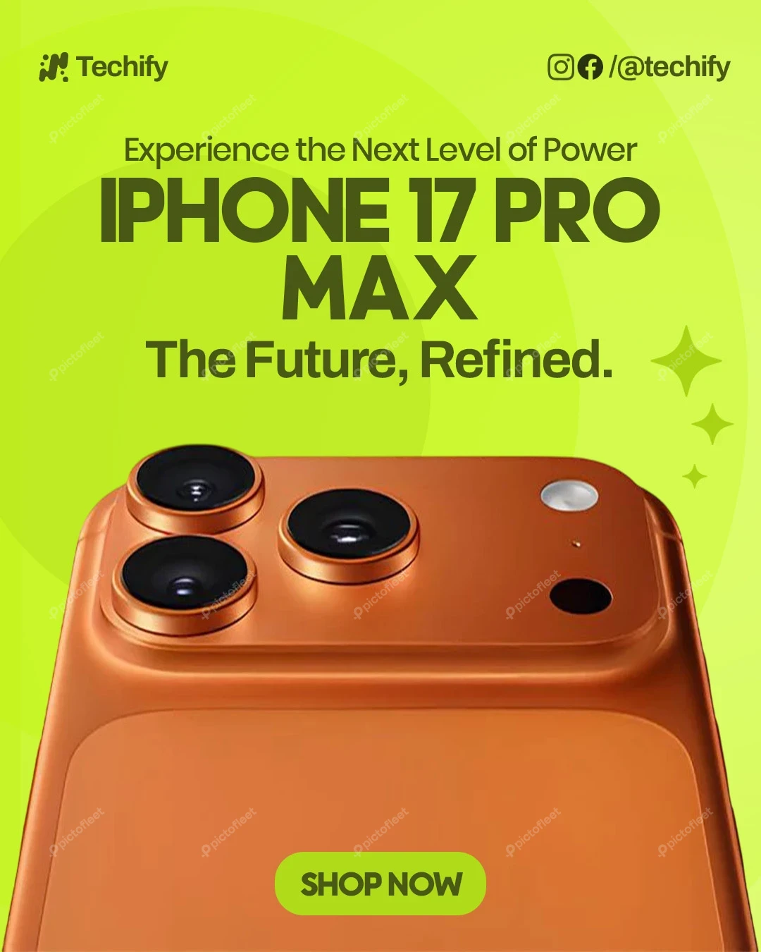 iPhone 17 Pro Max Promotion Social Media Post Editable PSD Template