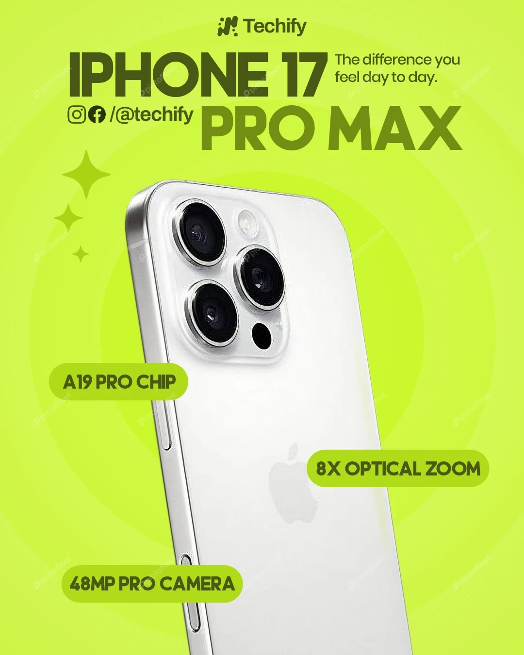 iPhone 17 Pro Max Smartphone Promotion Social Media Post Editable PSD Template