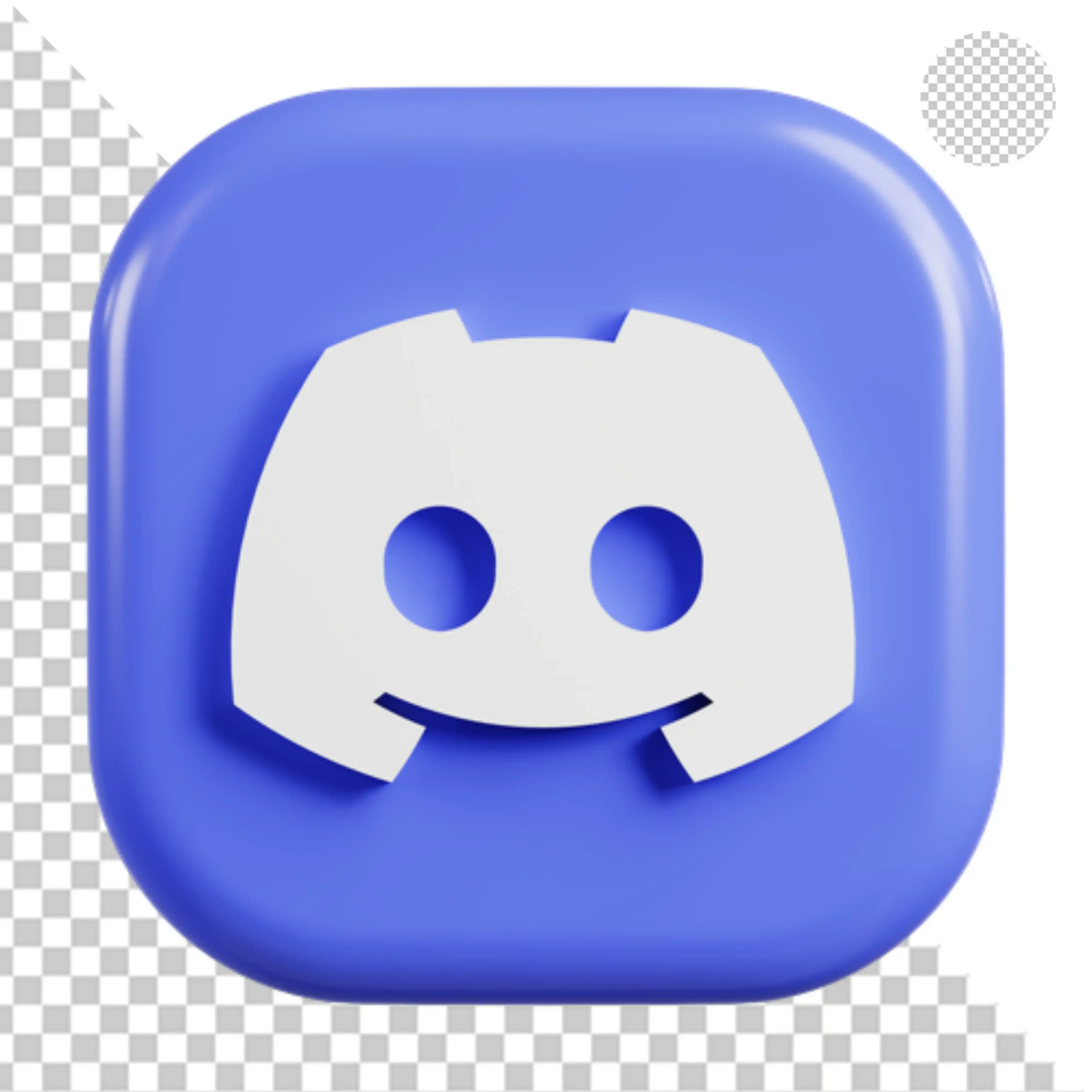 3D Discord social media app icon on blue background PNG Transparent Background