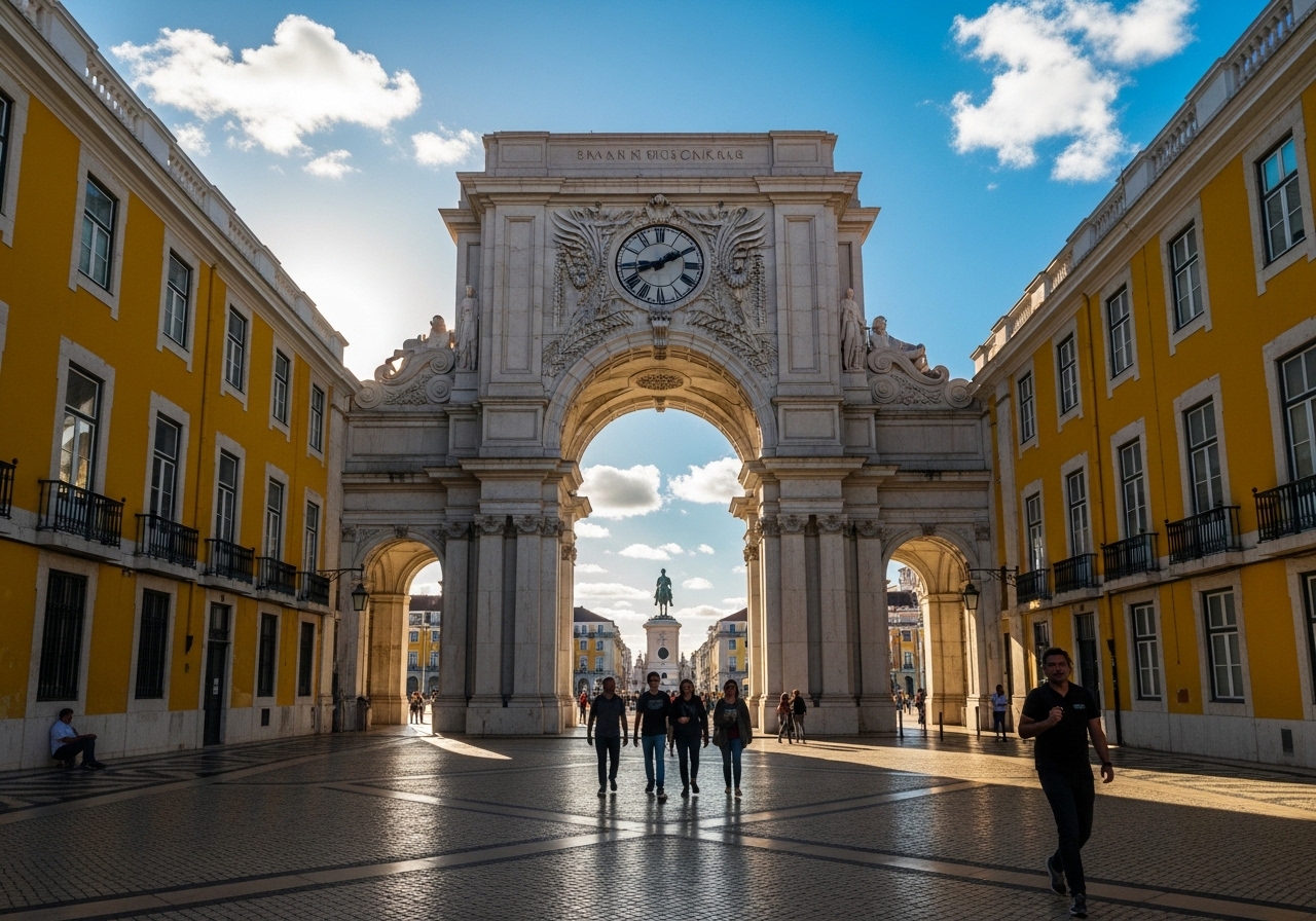 The Majestic Rua Augusta Arch in Lisbon