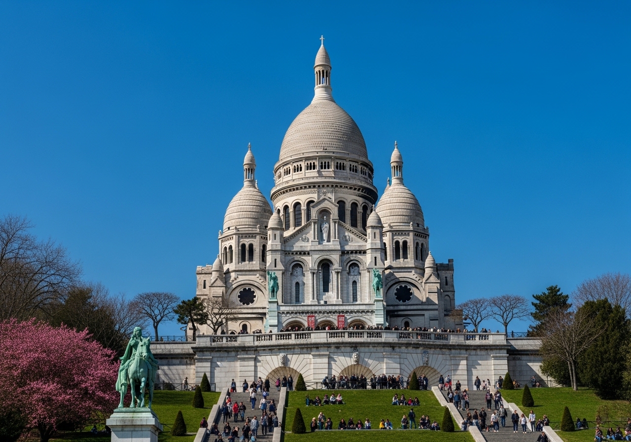 Sacré-Cœur Basilica in Spring, Paris